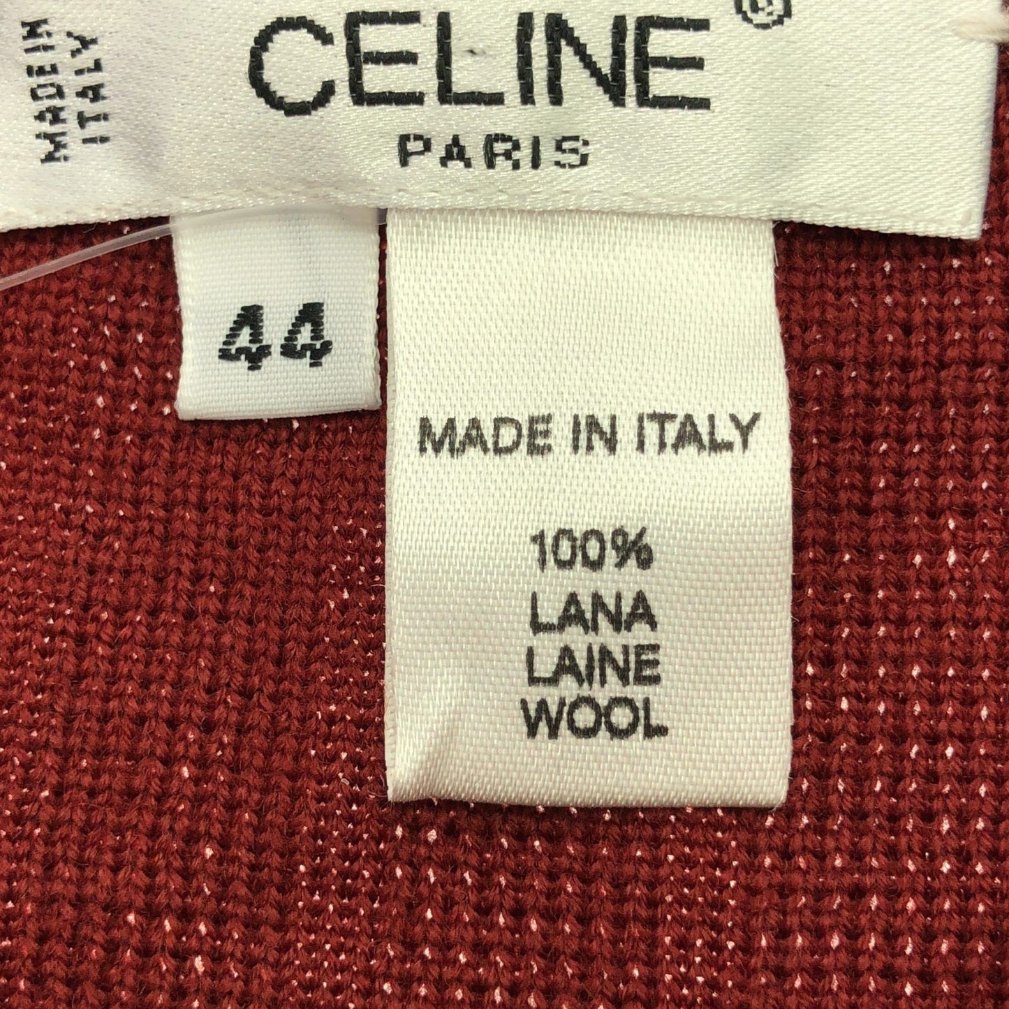 CELINE Red Wool Knit Dress - Timeless Elegance