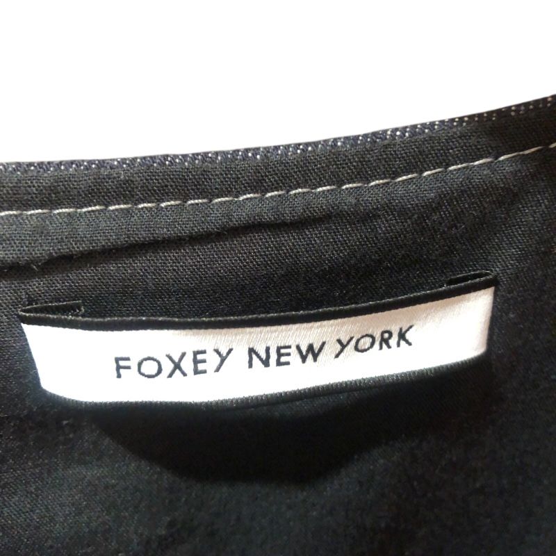 FOXEY NEW YORK Navy Denim Sleeveless Dress - Timeless Elegance