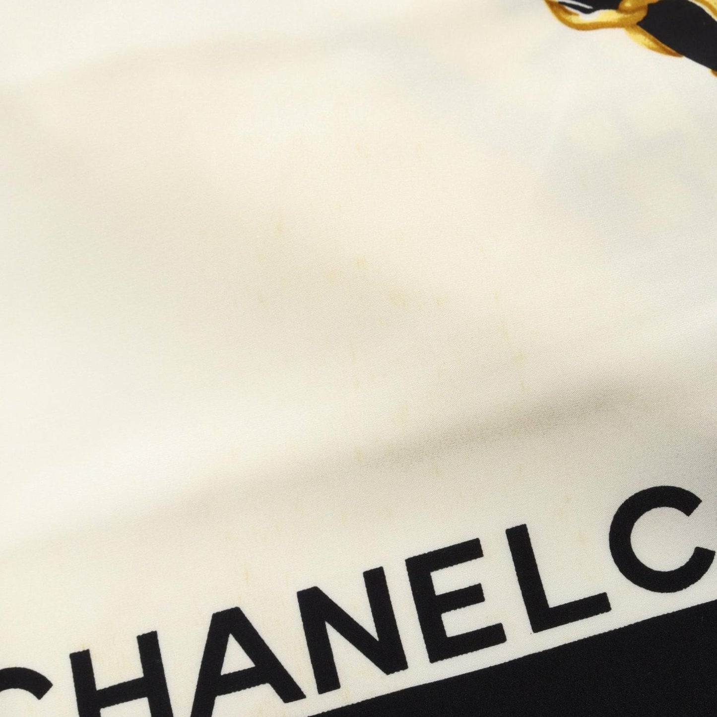 CHANEL Matelassé Silk Scarf in Black & White - Timeless Elegance
