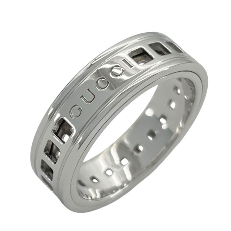GUCCI K18WG Scroll Ring - Exquisite Silver Jewelry for Women