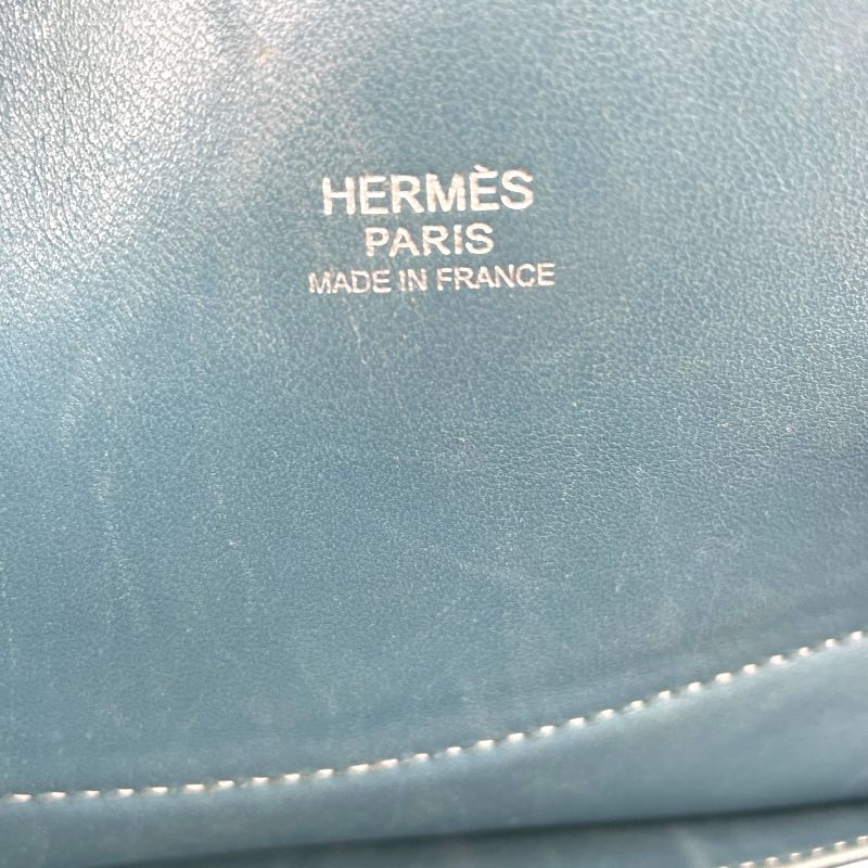 HERMES Bolide 31 in Blue Jean with Silver Hardware - Timeless Elegance