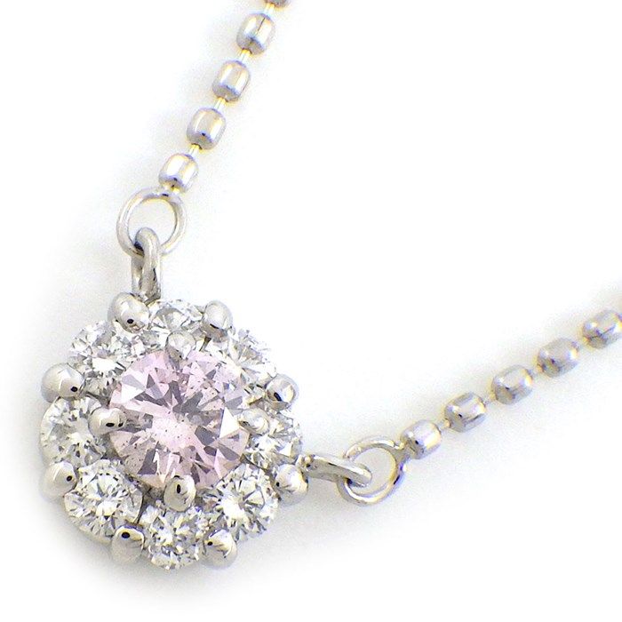 Exquisite Fancy Light Purplish Pink Diamond Necklace - 0.115ct