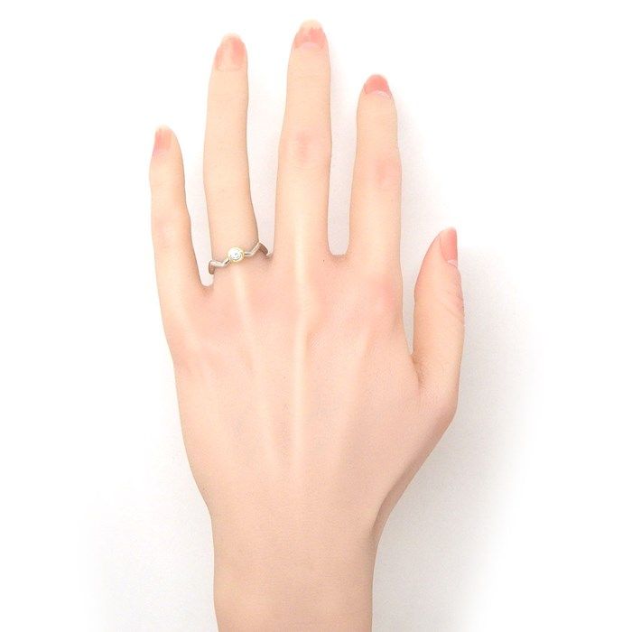 Tiffany & Co. Zigzag Bezel Ring with Diamond in K18YG & PT950