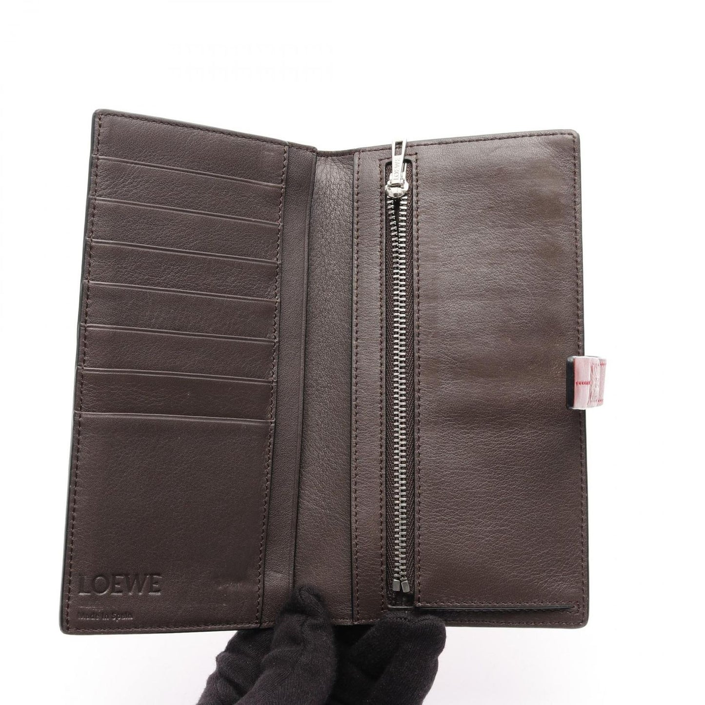 LOEWE Vertical Large Wallet in Red Leather - Exquisite Craftsmanship