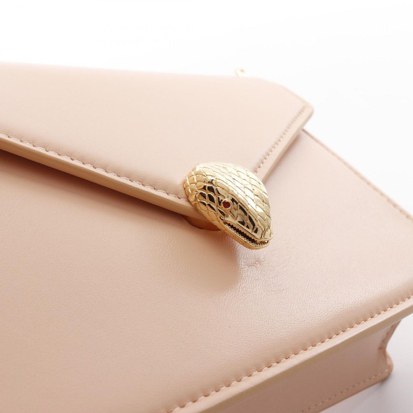 BVLGARI Serpenti Forever Chain Shoulder Bag in Baby Pink Leather