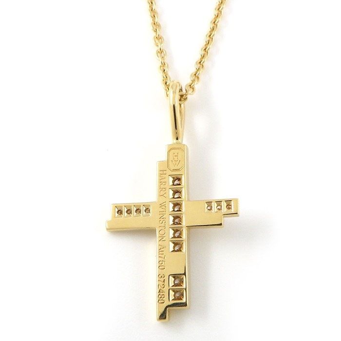 HARRY WINSTON Traffic Cross Charm Necklace with Diamonds