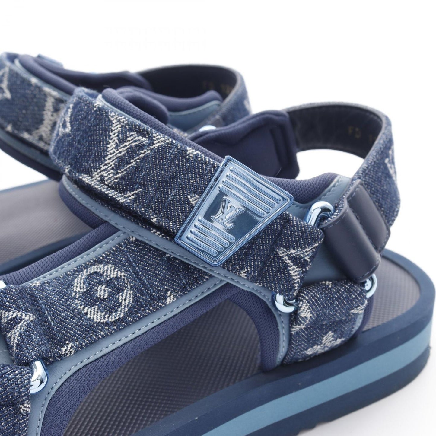 Louis Vuitton Panama Line Monogram Denim Sandals - Navy Blue