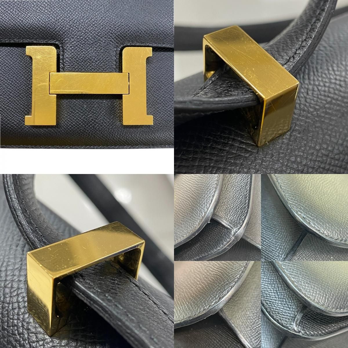 HERMES Constance 3 24 Black & Gold Shoulder Bag - Timeless Elegance