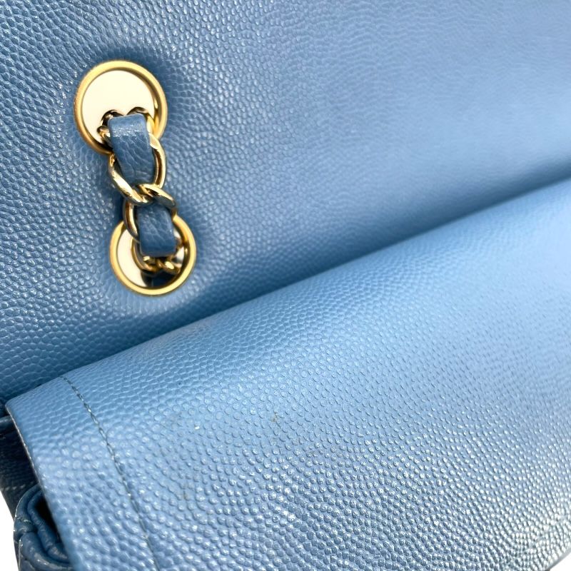 CHANEL Matelassé 25 Light Blue Caviar Skin Shoulder Bag