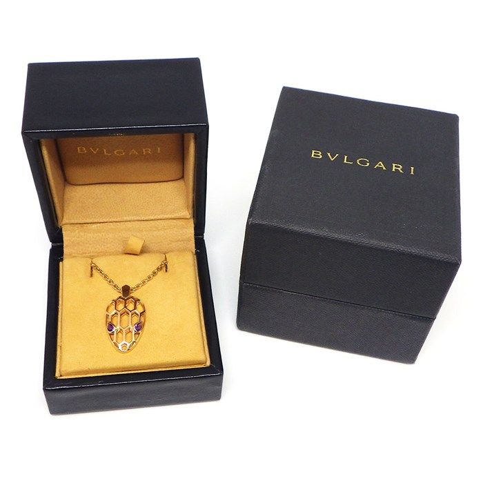 BVLGARI Serpenti Small Snake Motif Necklace with Amethyst