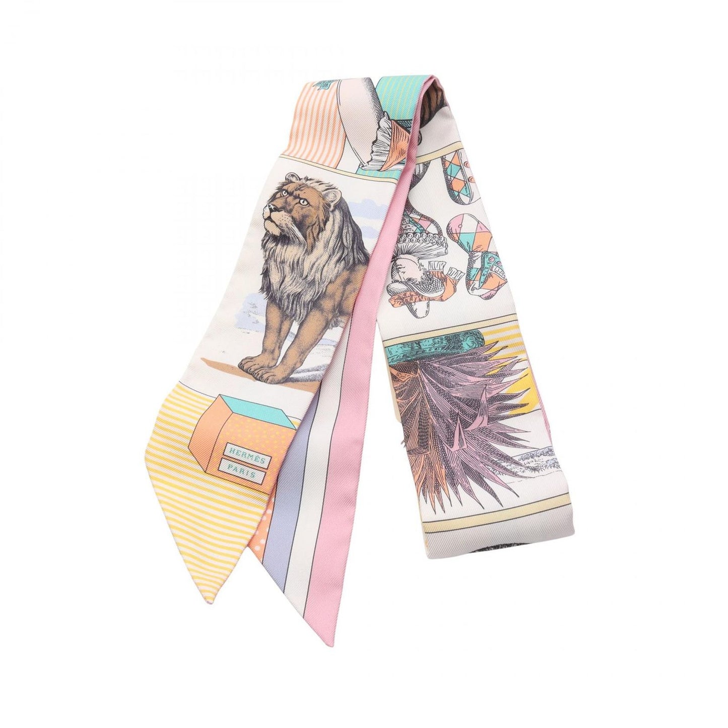 HERMES Grand Theatre Nouveau Silk Twilly Scarf - Unused Luxury