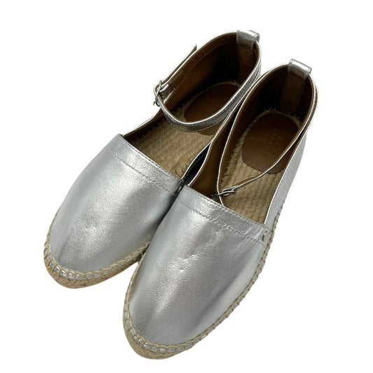 HERMES Silver Espadrille Flat Shoes - Women's Luxury Footwear