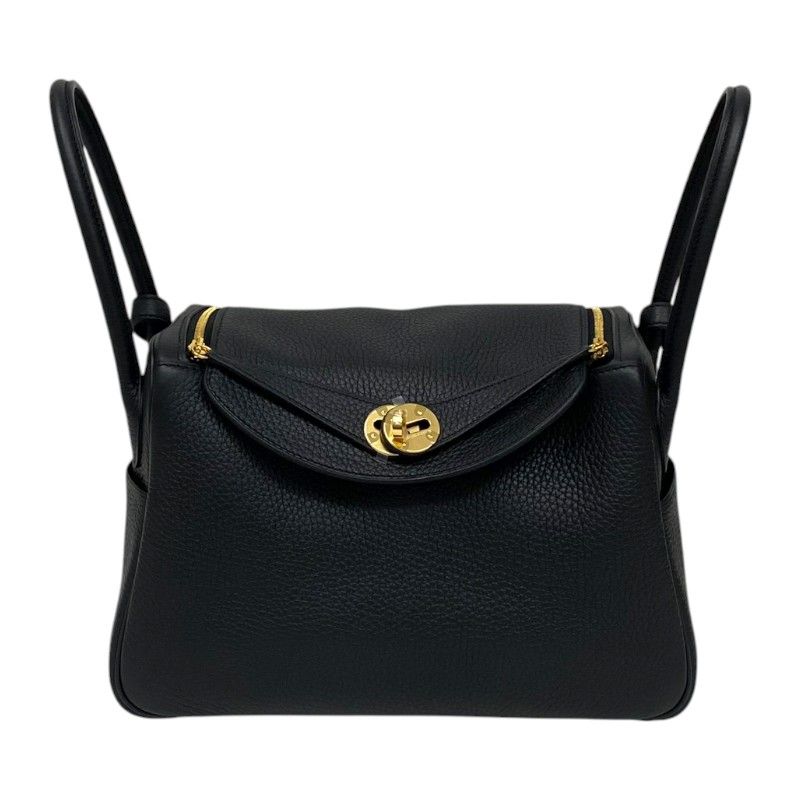 HERMES Lindy 26 Handbag - Black with Gold Hardware, 2025 Edition