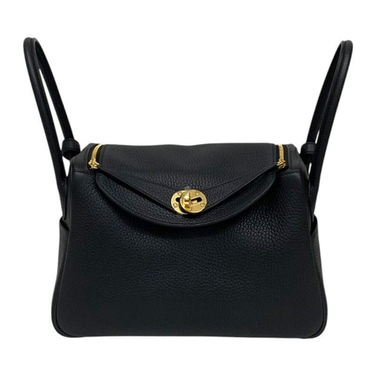 HERMES Lindy 26 Handbag - Black with Gold Hardware, 2025 Edition