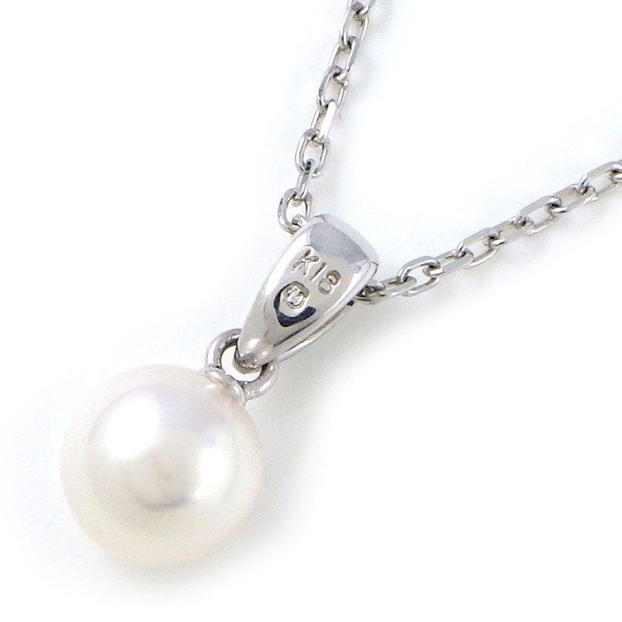 MIKIMOTO 6.5mm Pearl Necklace in K18 White Gold - Exquisite Elegance