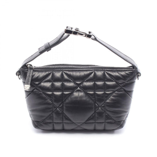 Dior DIORTRAVEL Small Nomad Pouch in Black Cannage Leather
