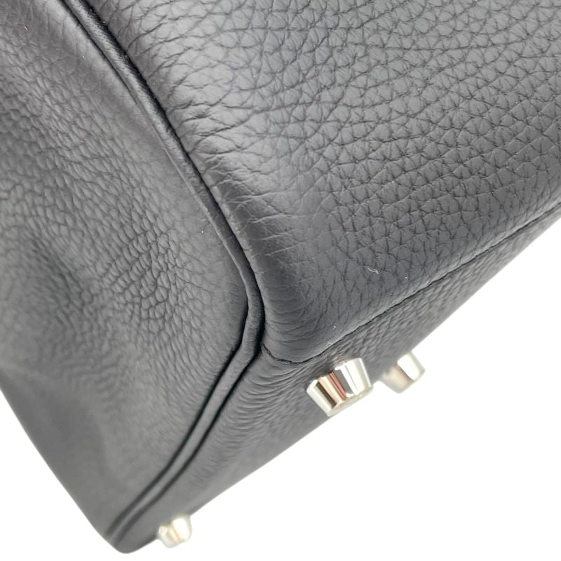 HERMES Lindy 30 Handbag in Black Togo Leather with Silver Hardware
