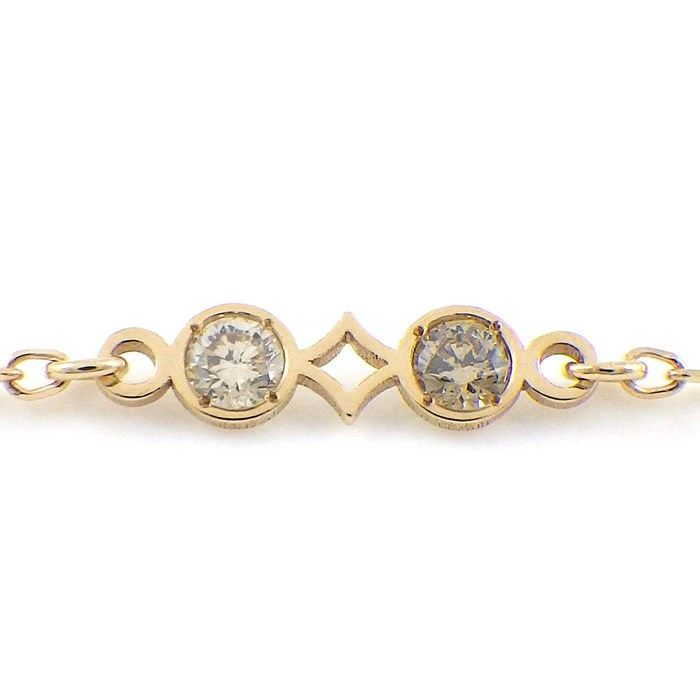 Elegant K10 Yellow Gold Diamond Bracelet with 0.04ct Diamonds