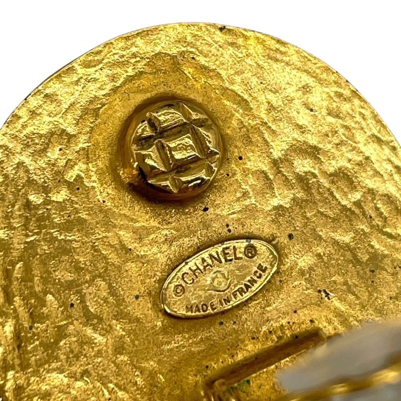 CHANEL Coco Mark Round Earrings in Gold & Yellow GP - Exquisite Elegance