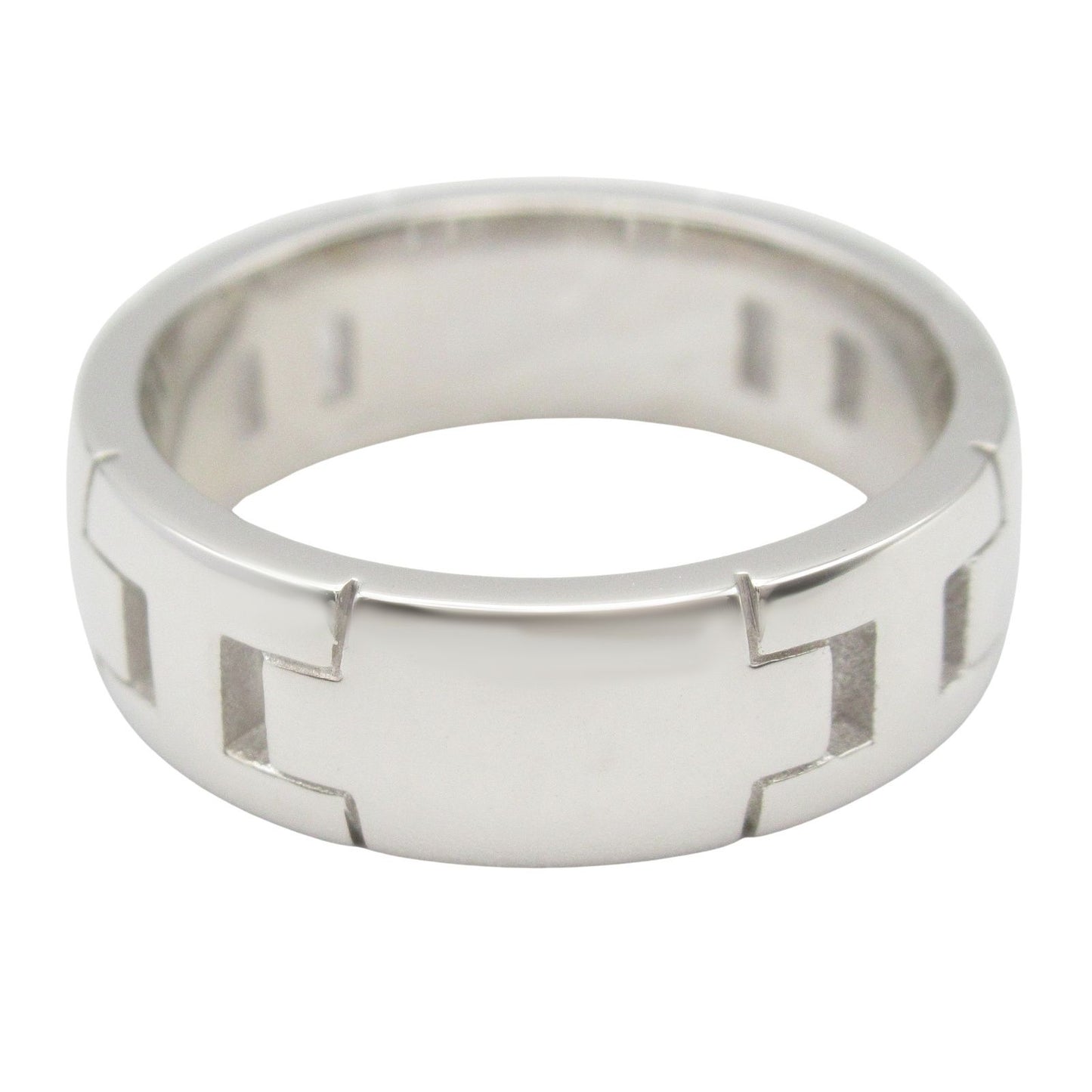 HERMES Hercules Ring in K18 White Gold - Unisex Elegance