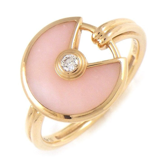 Cartier Amulet Ring with Pink Opal & Diamond in 18K Rose Gold