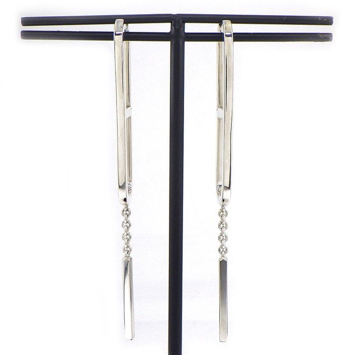 HERMES Everchain Dangle Earrings in Silver 925 - Exquisite Craftsmanship