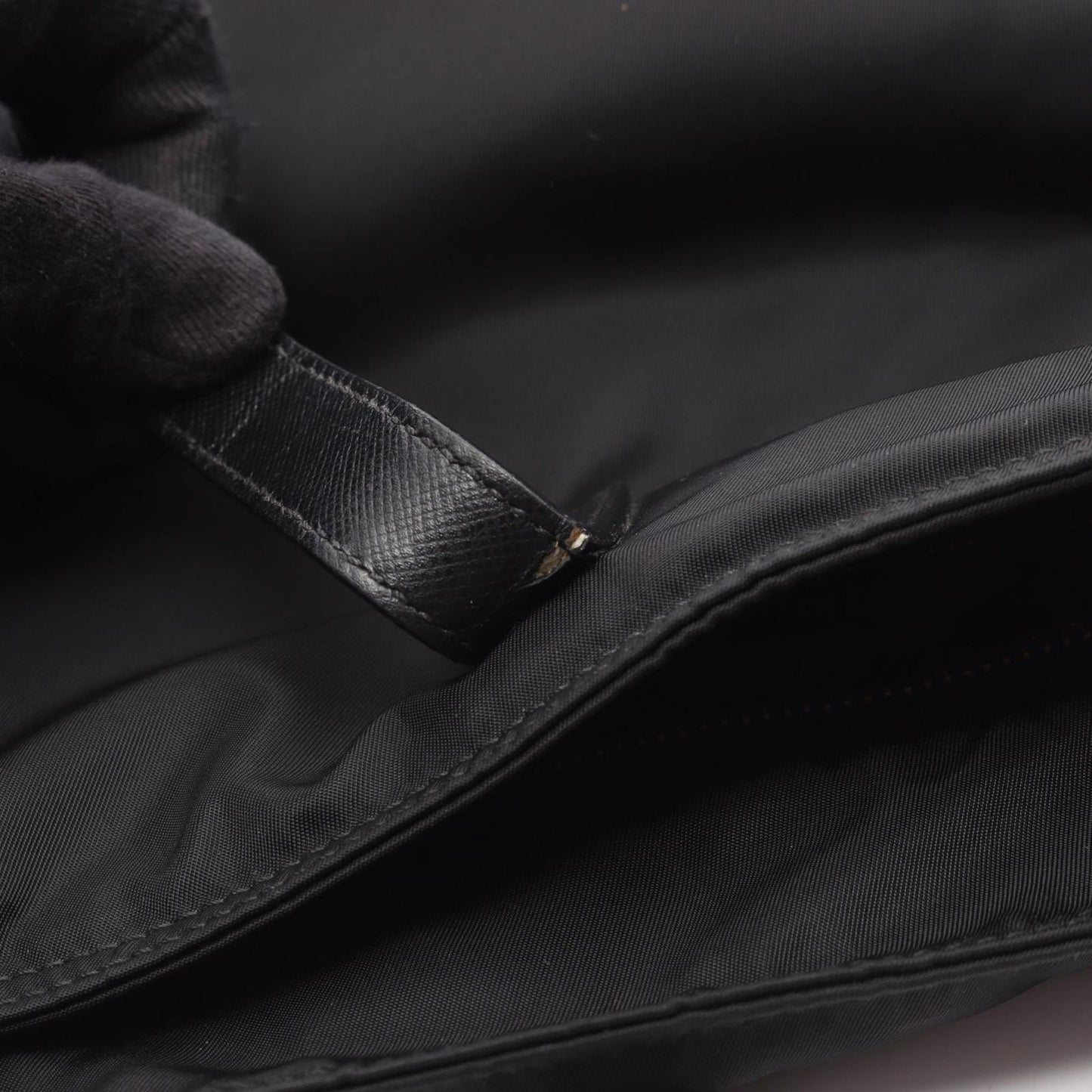 PRADA Black Nylon & Saffiano Leather 2-Way Tote Bag