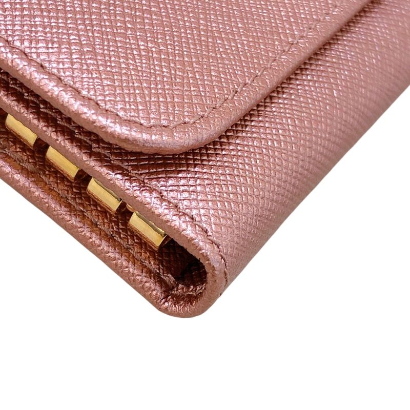 PRADA Pink Gold Saffiano 6-Key Case - Exquisite Luxury Accessory