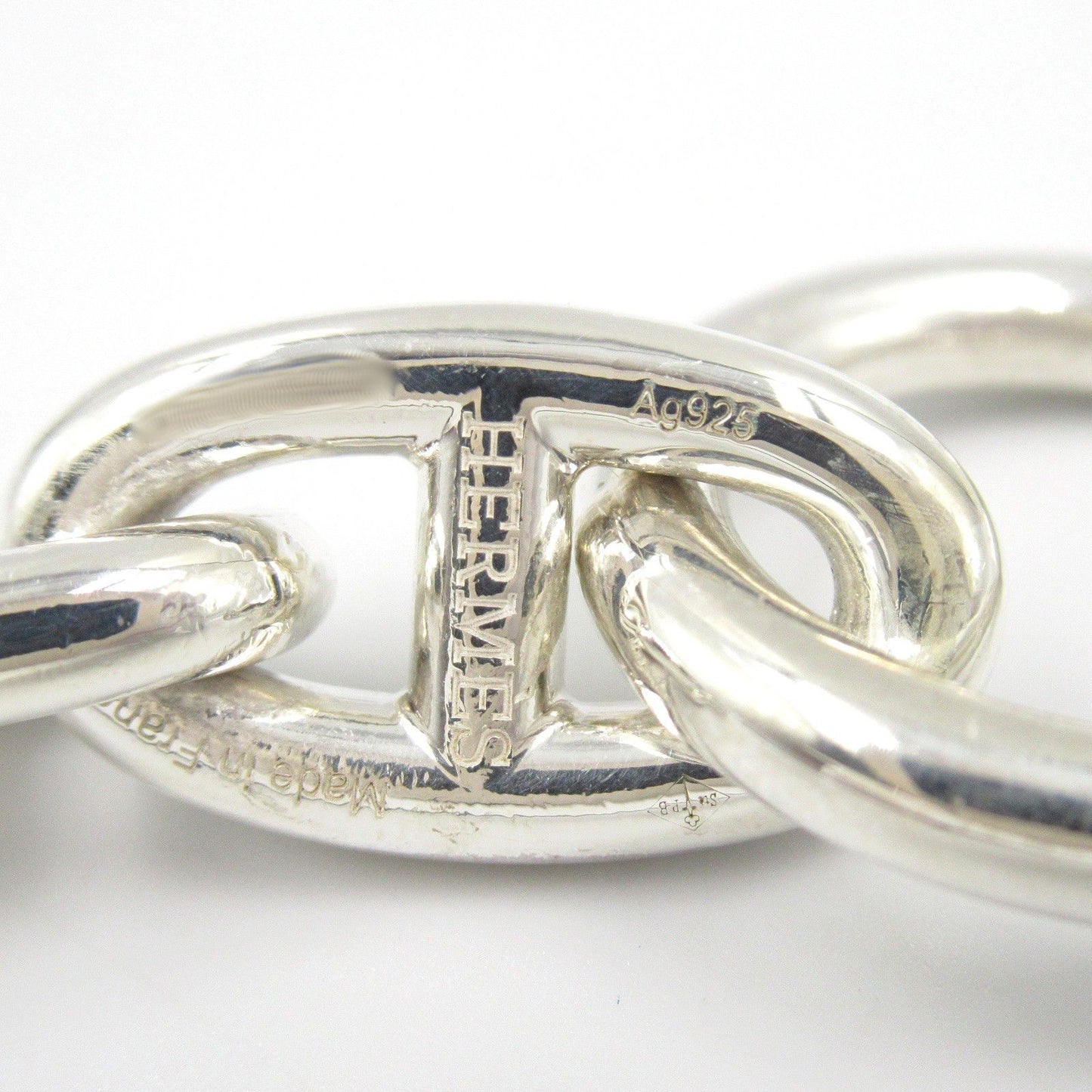 HERMES Silver 925 Chaine d'Ancre GM Bracelet - 19cm