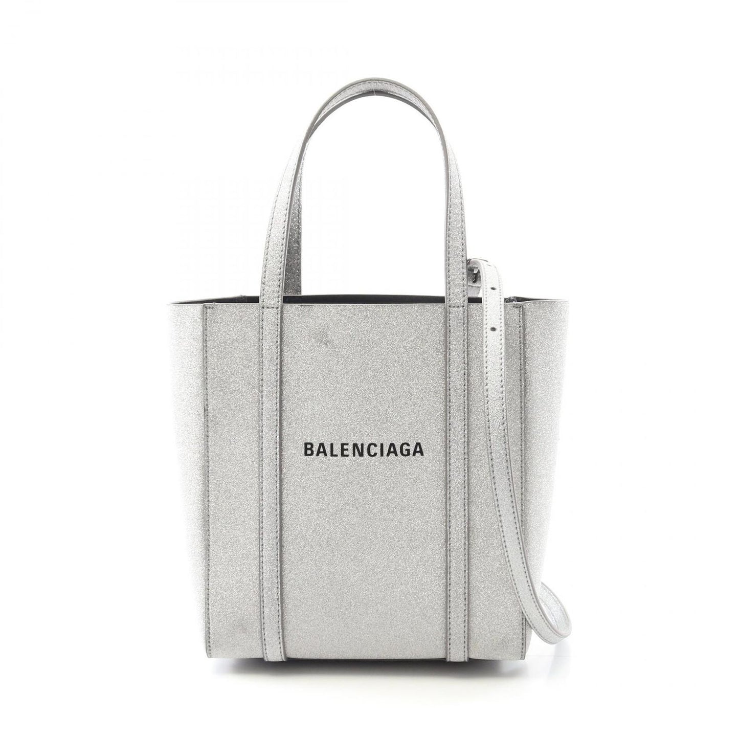 BALENCIAGA Everyday XXS Tote Bag in Silver Leather