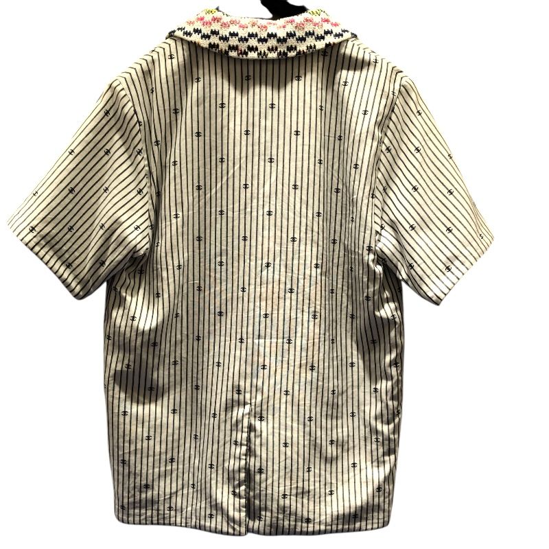 CHANEL Coco Mark Pattern Short Sleeve Jacket - White Cotton