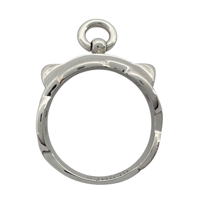 HERMES Collier de Chien Ring in K18 White Gold with Diamonds