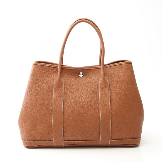 HERMES Garden Party PM Tote Bag in Gold Leather - Timeless Elegance