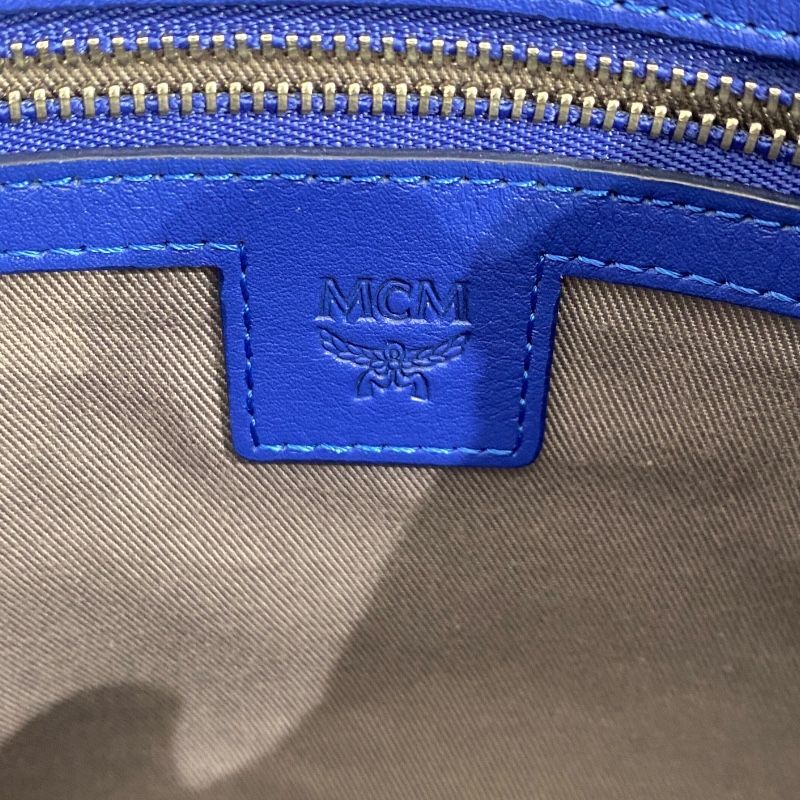 MCM Blue Leather Clutch Bag for Men - Exquisite Craftsmanship