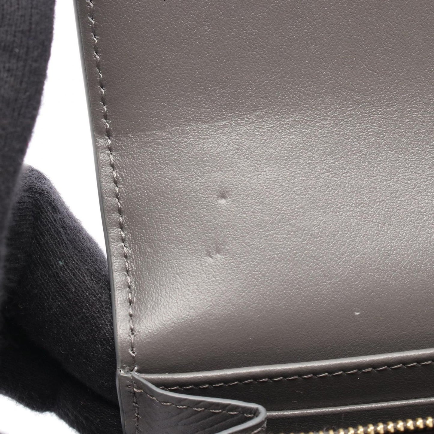 CELINE Charcoal Gray Leather Large Flap Wallet - Timeless Elegance