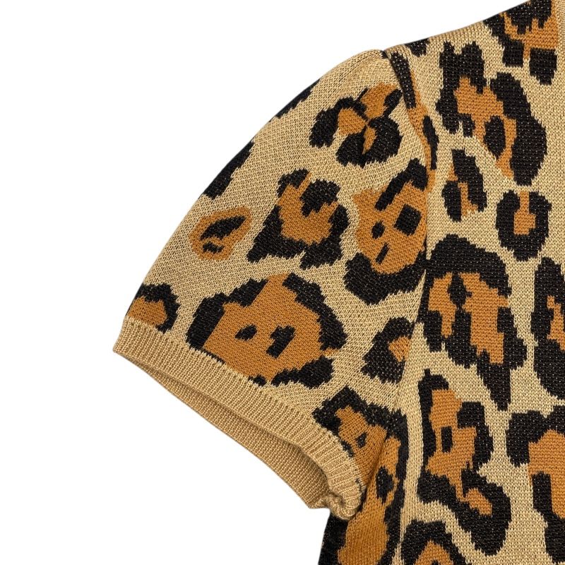 Christian Dior Leopard Print Silk Cardigan - Beige - Size 42