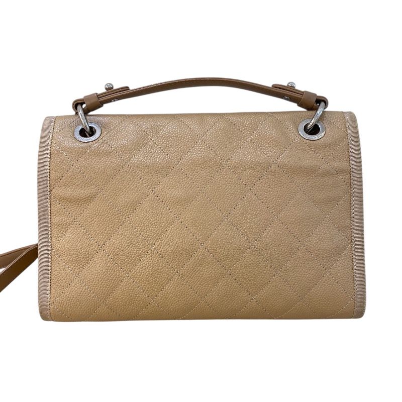 CHANEL Coco Mark 2-Way Handbag in Caviar & Canvas - Timeless Elegance