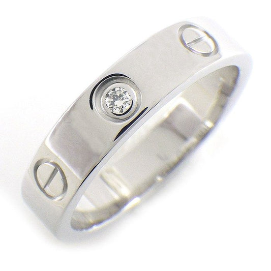 Cartier Love Ring SM with Diamond - K18 White Gold, Size 9