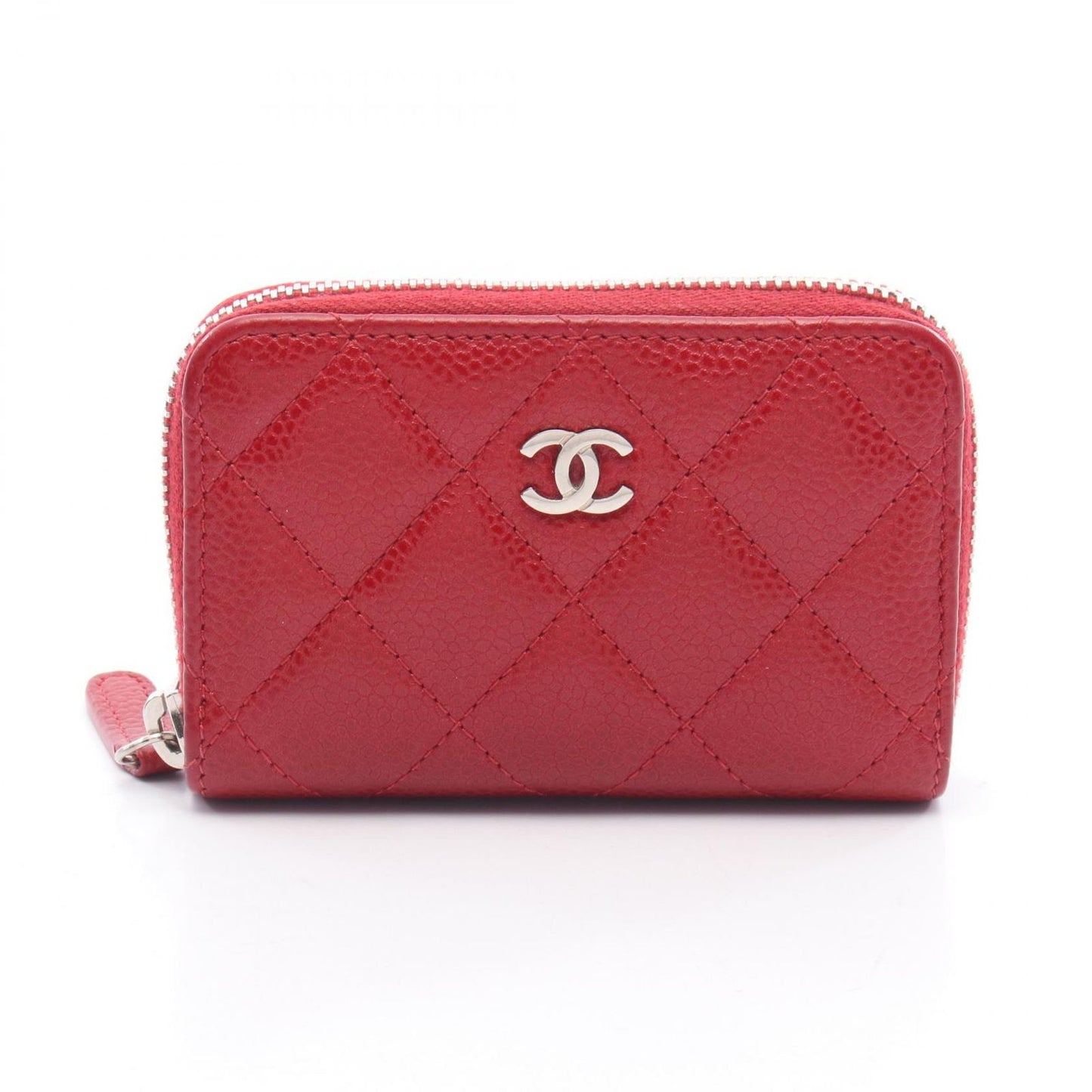 CHANEL Classic Zip Coin Purse in Red Caviar Leather