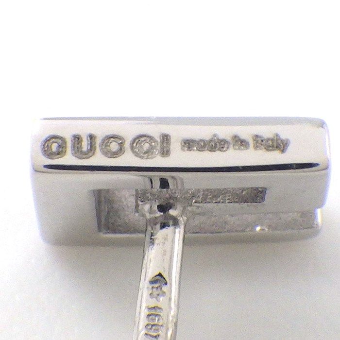 GUCCI G Logo Square Earrings in K18 White Gold - Exquisite Craftsmanship