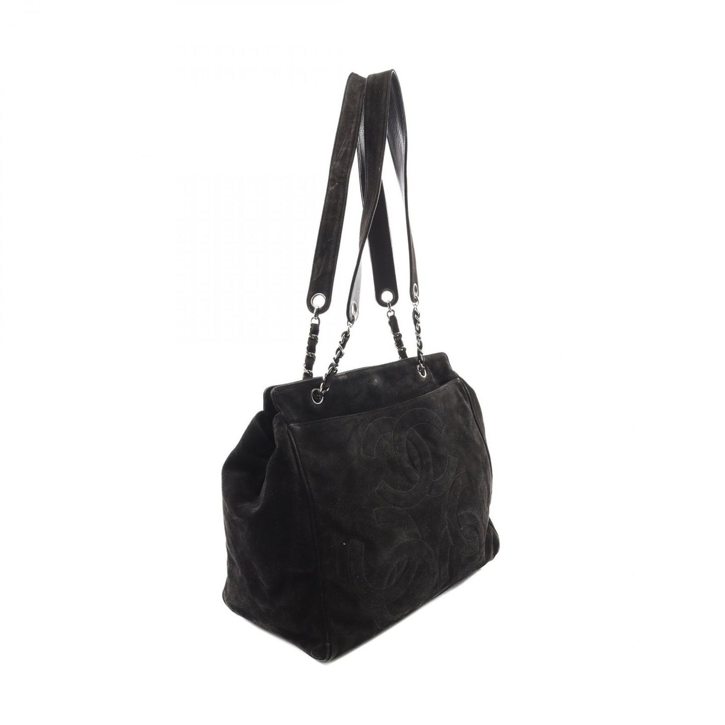 CHANEL Triple Coco Mark Black Suede Shoulder Bag - Exquisite Craftsmanship