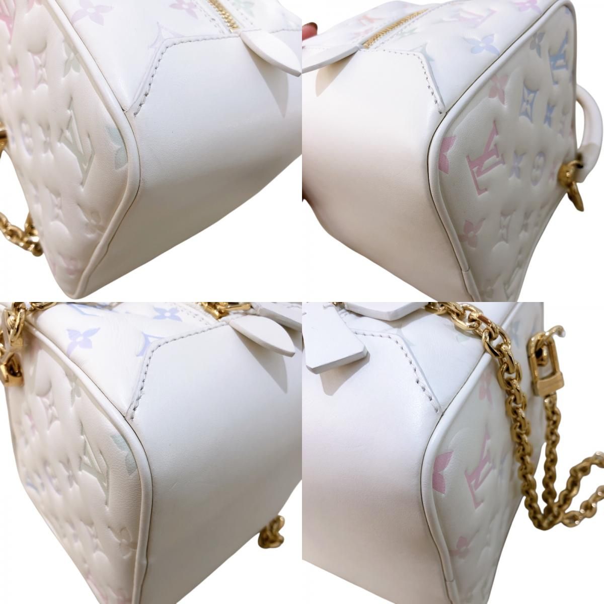 Louis Vuitton Limited Edition Square Bag - Monogram Embossed with Gold Hardware