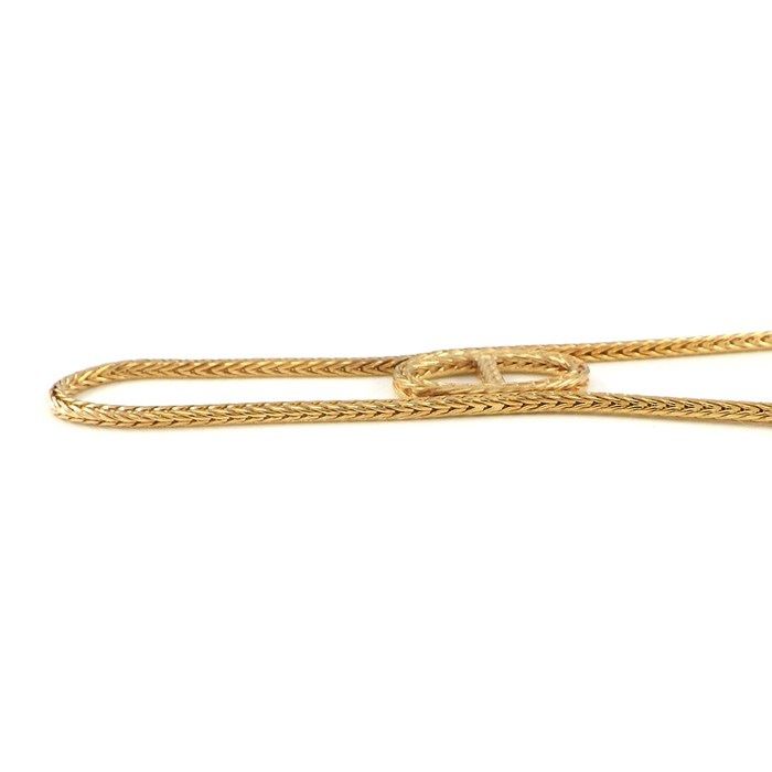 HERMES Chaine d'Ancre Danae Spike Chain Necklace in K18 Yellow Gold