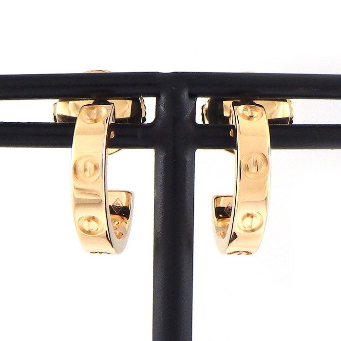 Cartier Mini Love Hoop Earrings in K18 Pink Gold - Exquisite Craftsmanship