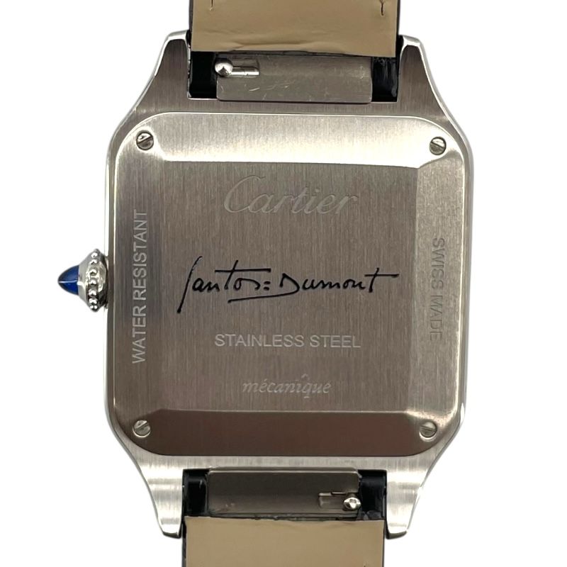 Cartier Santos-Dumont LM WSSA0046 Black SS/Leather Manual Watch