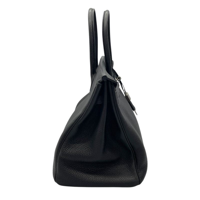 HERMES Birkin 35 Black Togo Leather Handbag with Silver Hardware