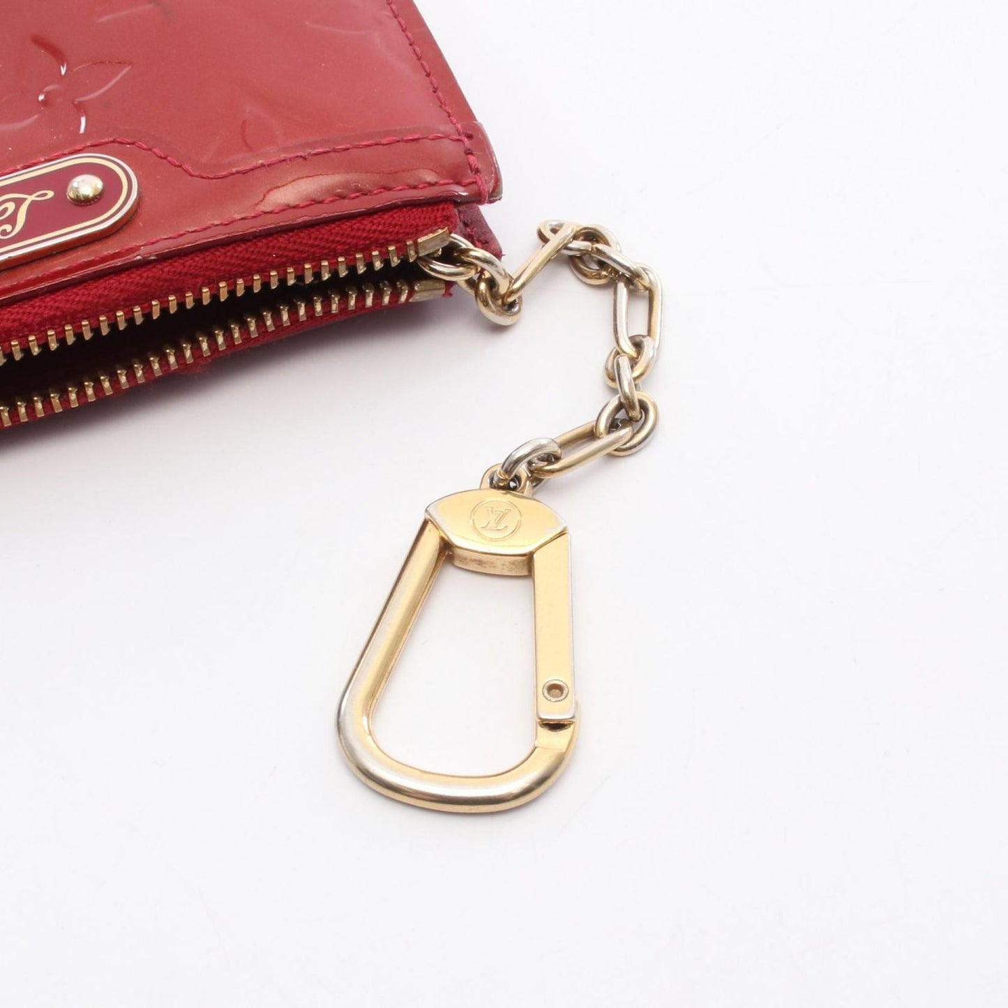 Louis Vuitton Monogram Vernis Key Case in Rouge Grenadine