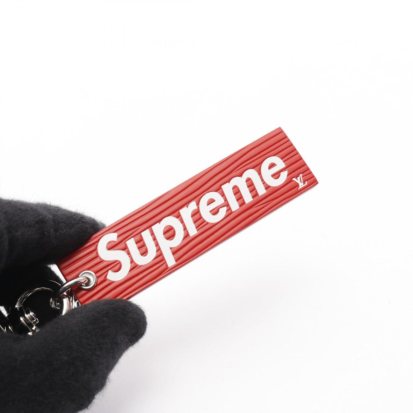 LOUIS VUITTON × Supreme Downtown Tab Charm - Unused Red Leather