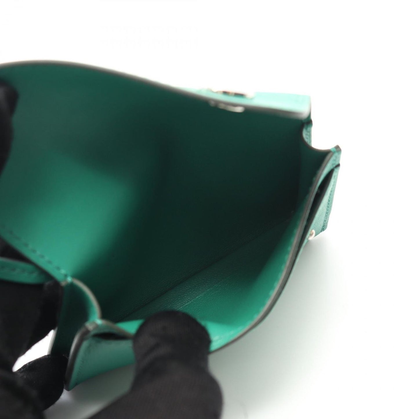 HERMES Vert Vertigo Snap Card Case - Unused Luxury Accessory