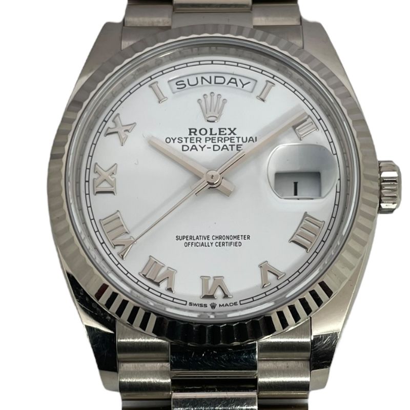 Rolex Day-Date 36 128239 White K18WG Automatic Men's Watch